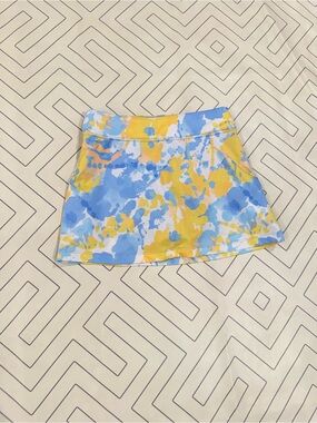 Prince Yellow & Blue Splatter Pattern Athletic Skort